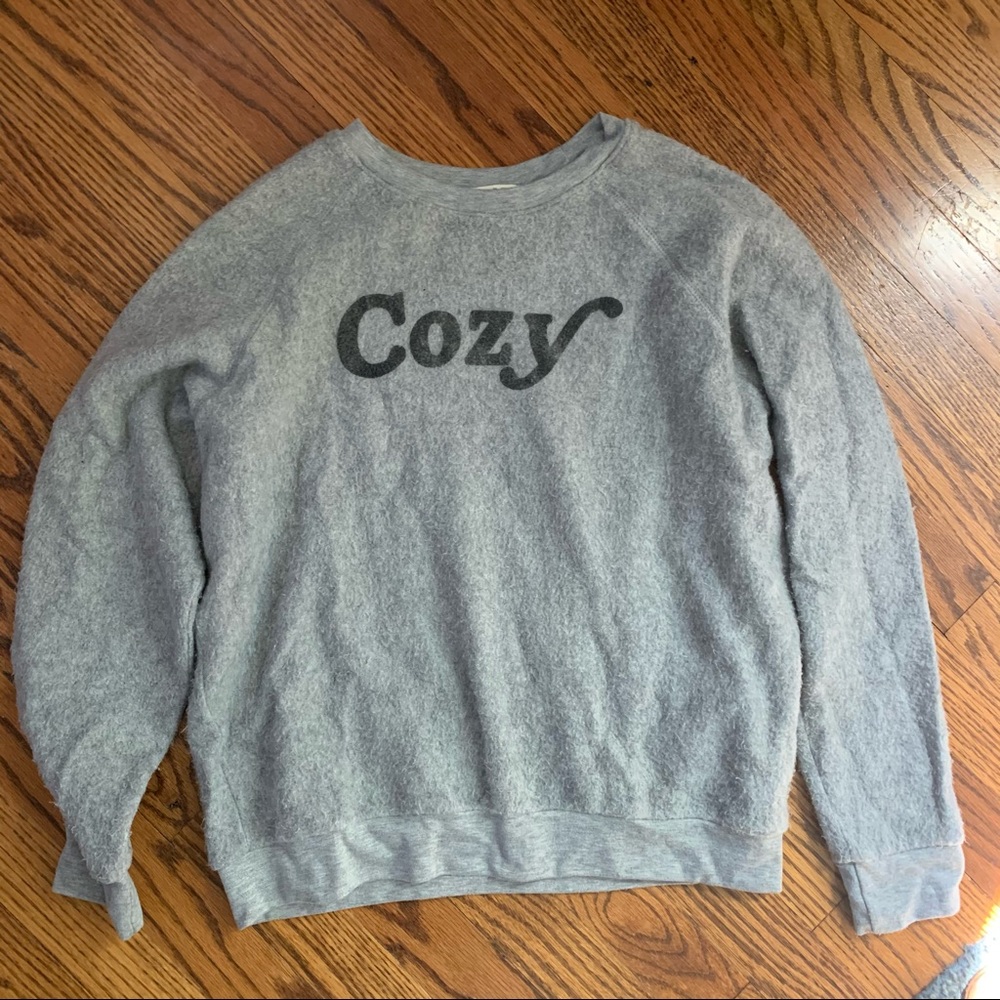 fuzzy gray long sleeve